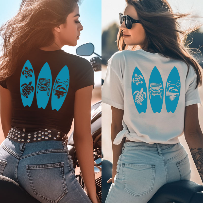 Surfboards Summer Beach Sea Turtles Jp T-Shirt