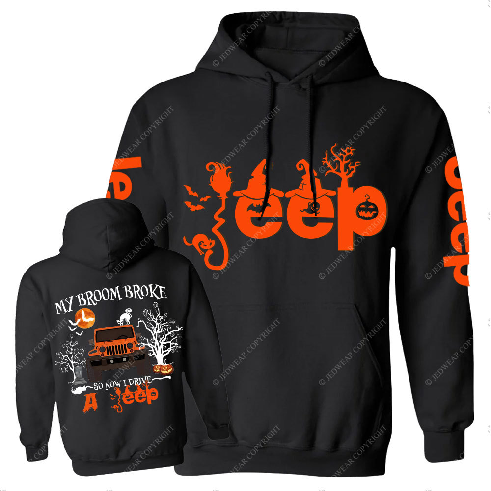 My Broom Broke So Now I Drive A Jp Halloween Magical Jp Double Printed Casual Hoodie