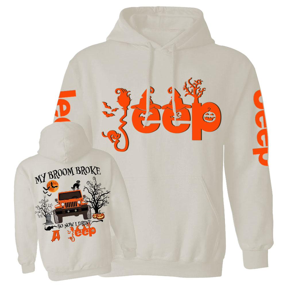 My Broom Broke So Now I Drive A Jp Halloween Magical Jp Double Printed Casual Hoodie
