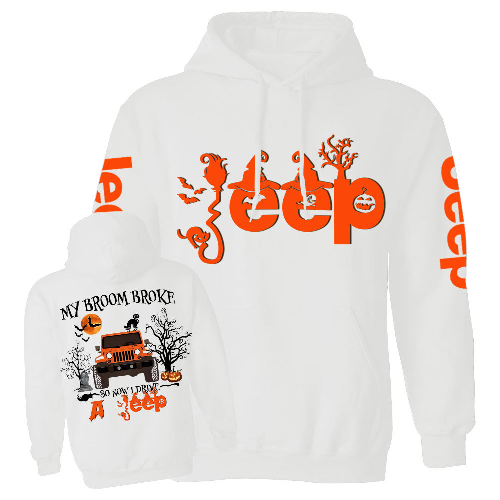 My Broom Broke So Now I Drive A Jp Halloween Magical Jp Double Printed Casual Hoodie