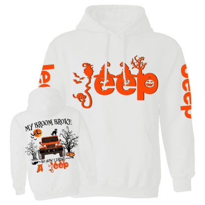 My Broom Broke So Now I Drive A Jp Halloween Magical Jp Double Printed Casual Hoodie