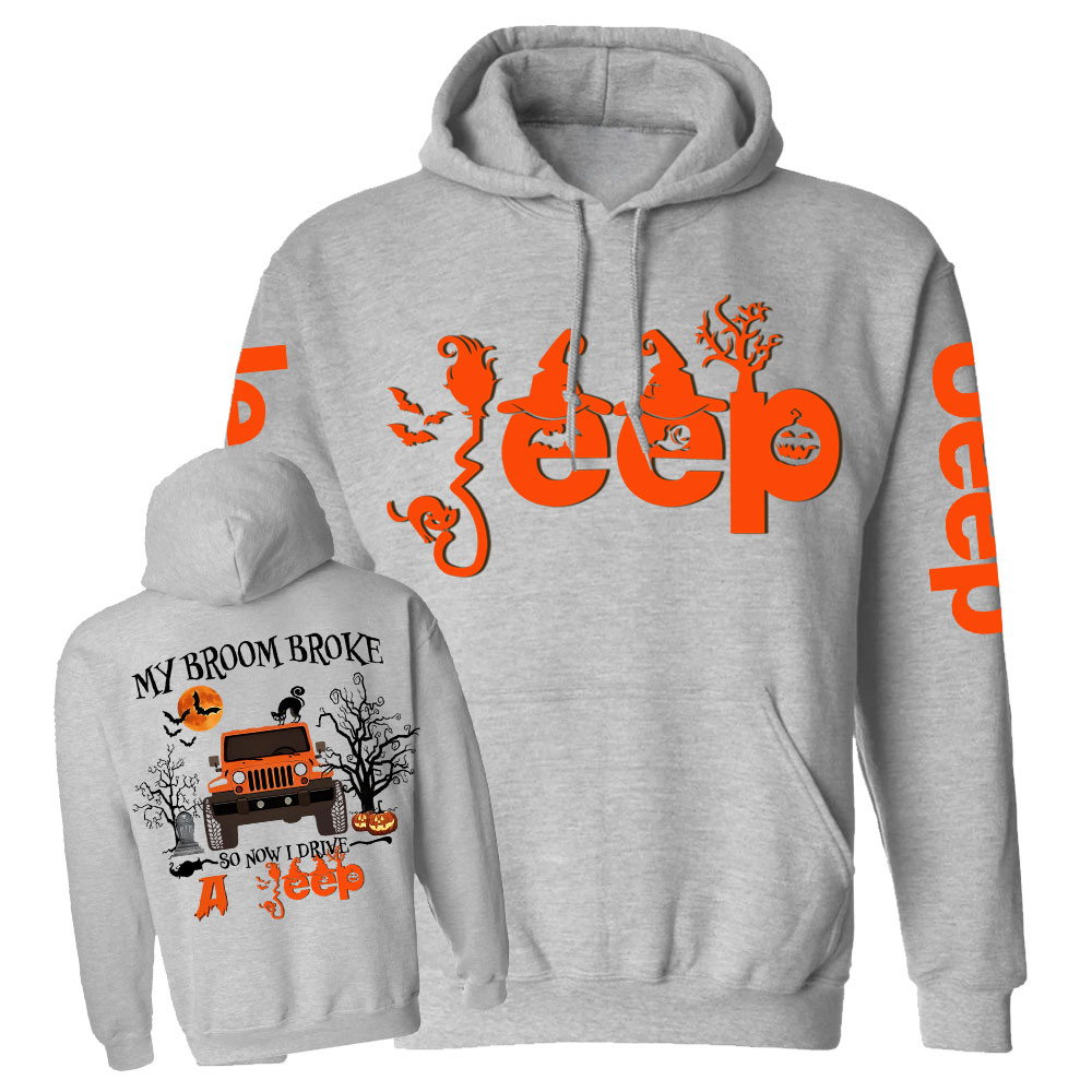 My Broom Broke So Now I Drive A Jp Halloween Magical Jp Double Printed Casual Hoodie