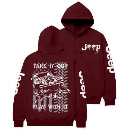 Jp American Flag Take It Out and Play With It Casual Hoodie