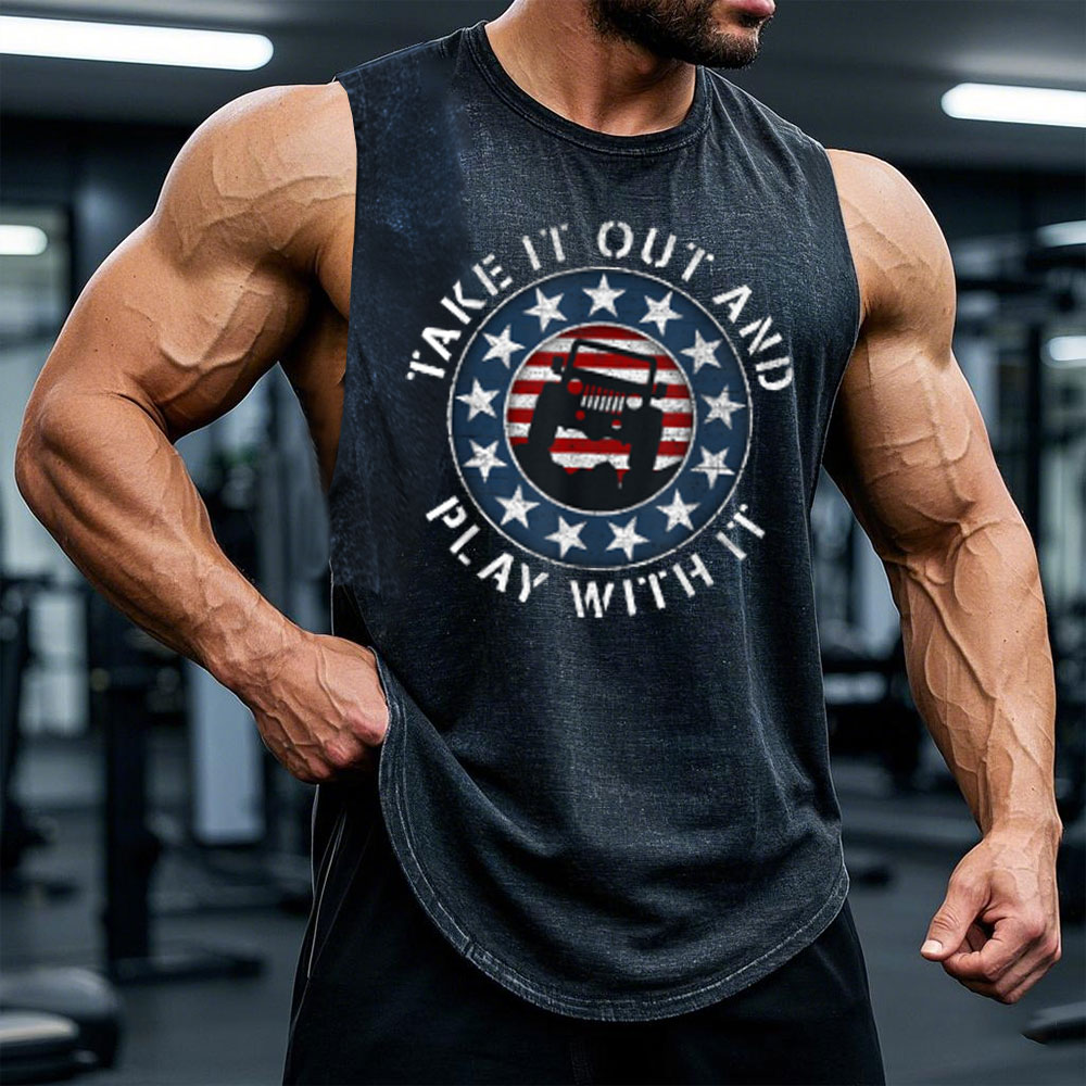 7 Slot Grille American Flag Take it Out and Play with it Jp Lover - Men Tank