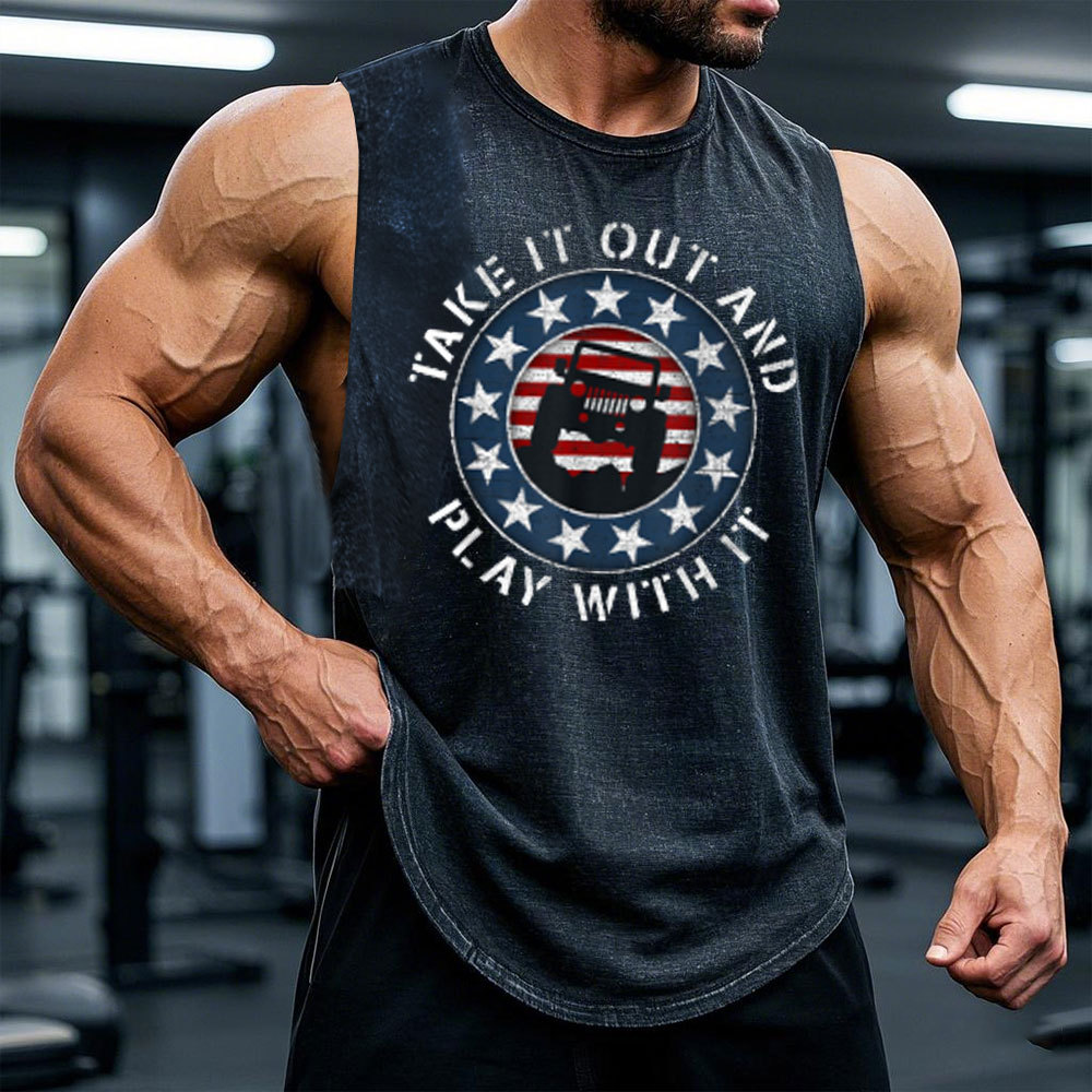 7 Slot Grille American Flag Take it Out and Play with it Jp Lover - Men Tank