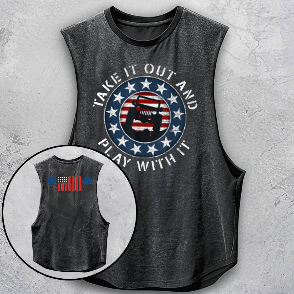 7 Slot Grille American Flag Take it Out and Play with it Jp Lover - Men Tank