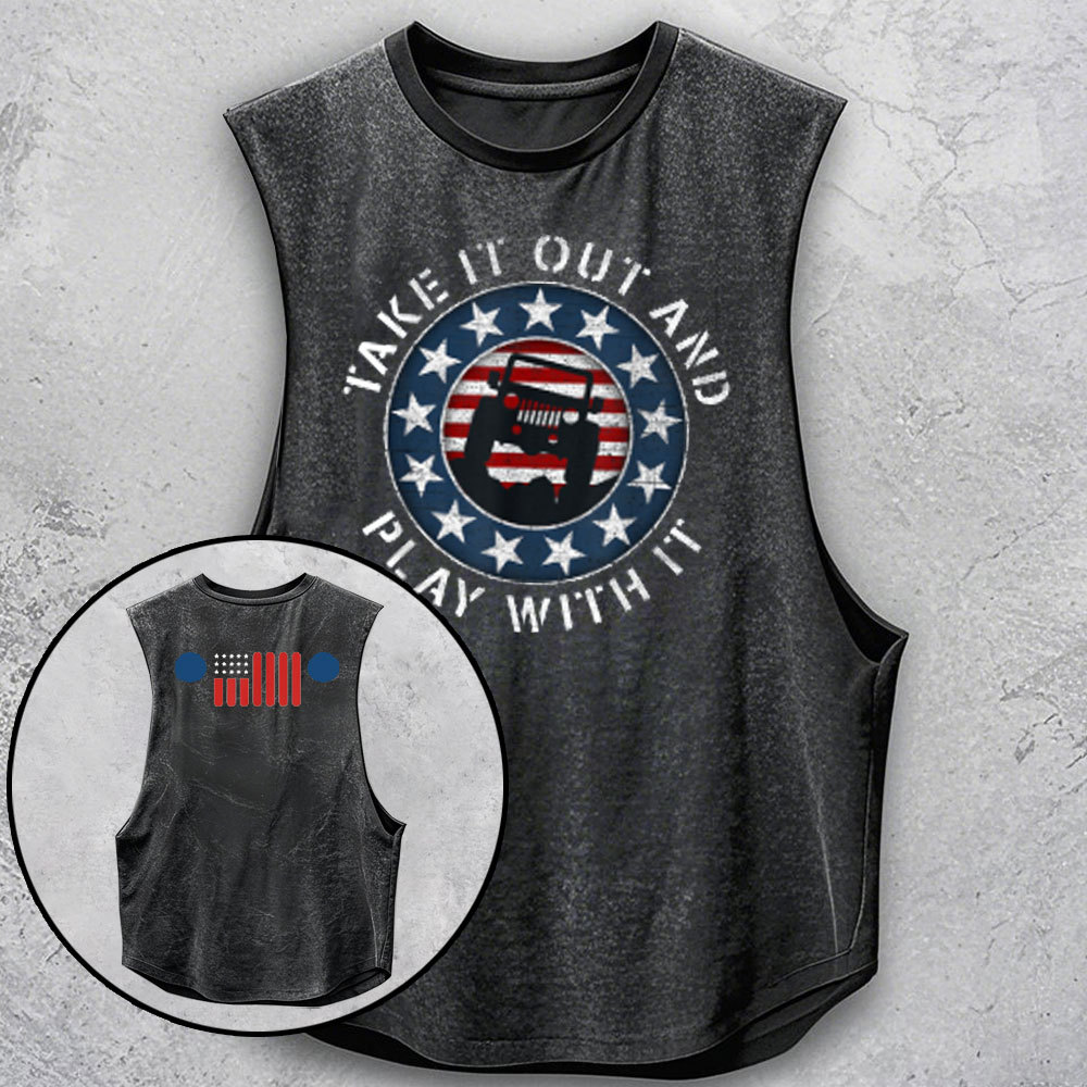 7 Slot Grille American Flag Take it Out and Play with it Jp Lover - Men Tank
