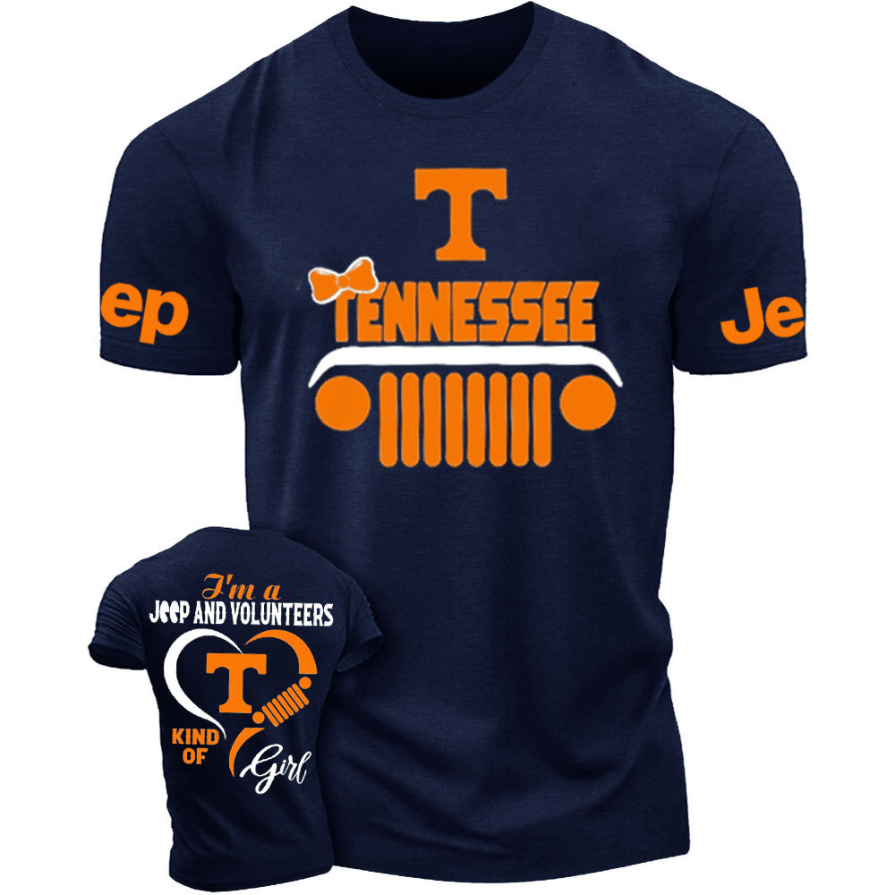 Tennessee Volunteers Football Team Heart Jeep Girl T-Shirt