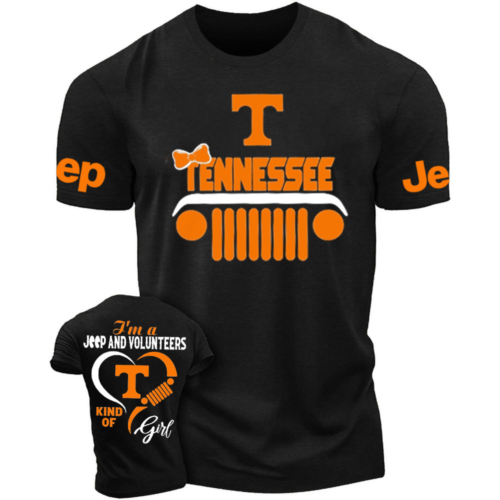 Tennessee Volunteers Football Team Heart Jeep Girl T-Shirt