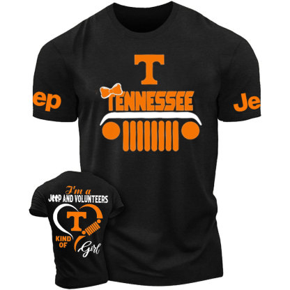 Tennessee Volunteers Football Team Heart Jeep Girl T-Shirt