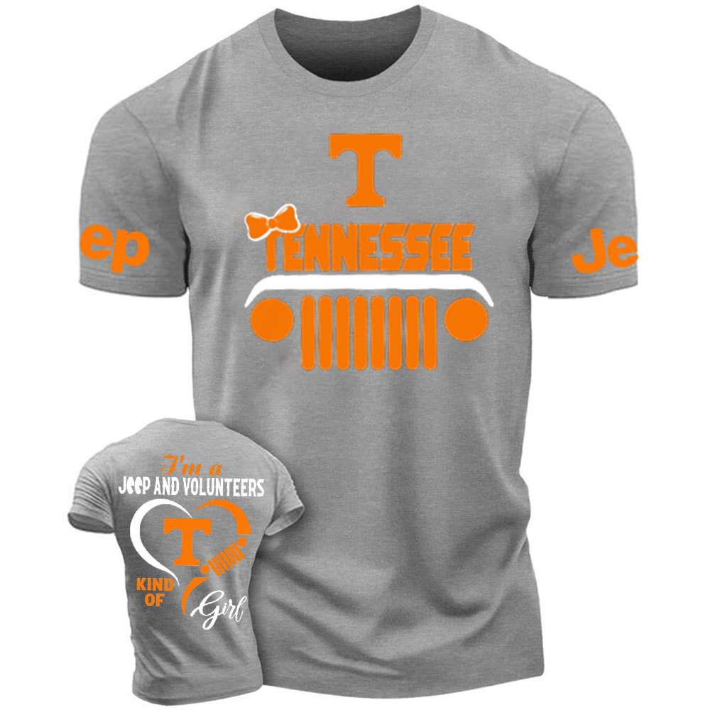 Tennessee Volunteers Football Team Heart Jeep Girl T-Shirt