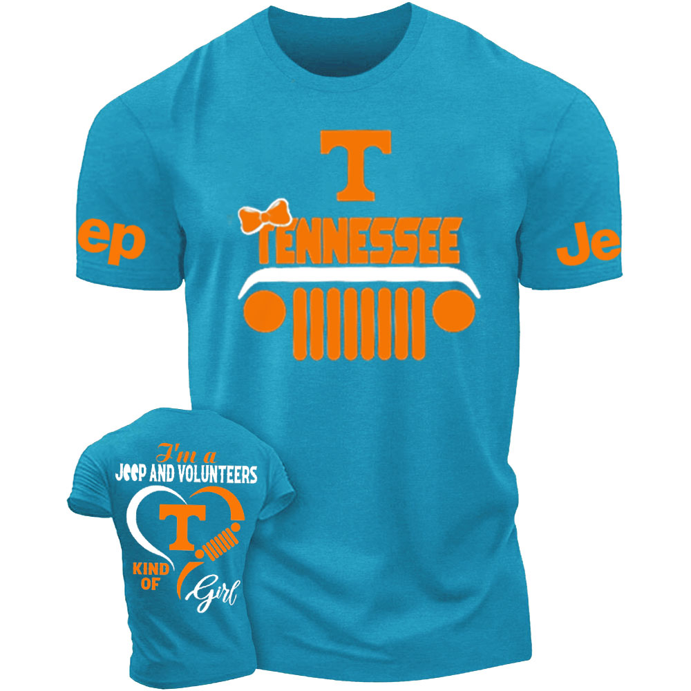 Tennessee Volunteers Football Team Heart Jeep Girl T-Shirt