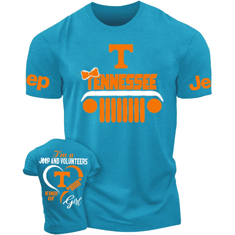 Tennessee Volunteers Football Team Heart Jeep Girl T-Shirt