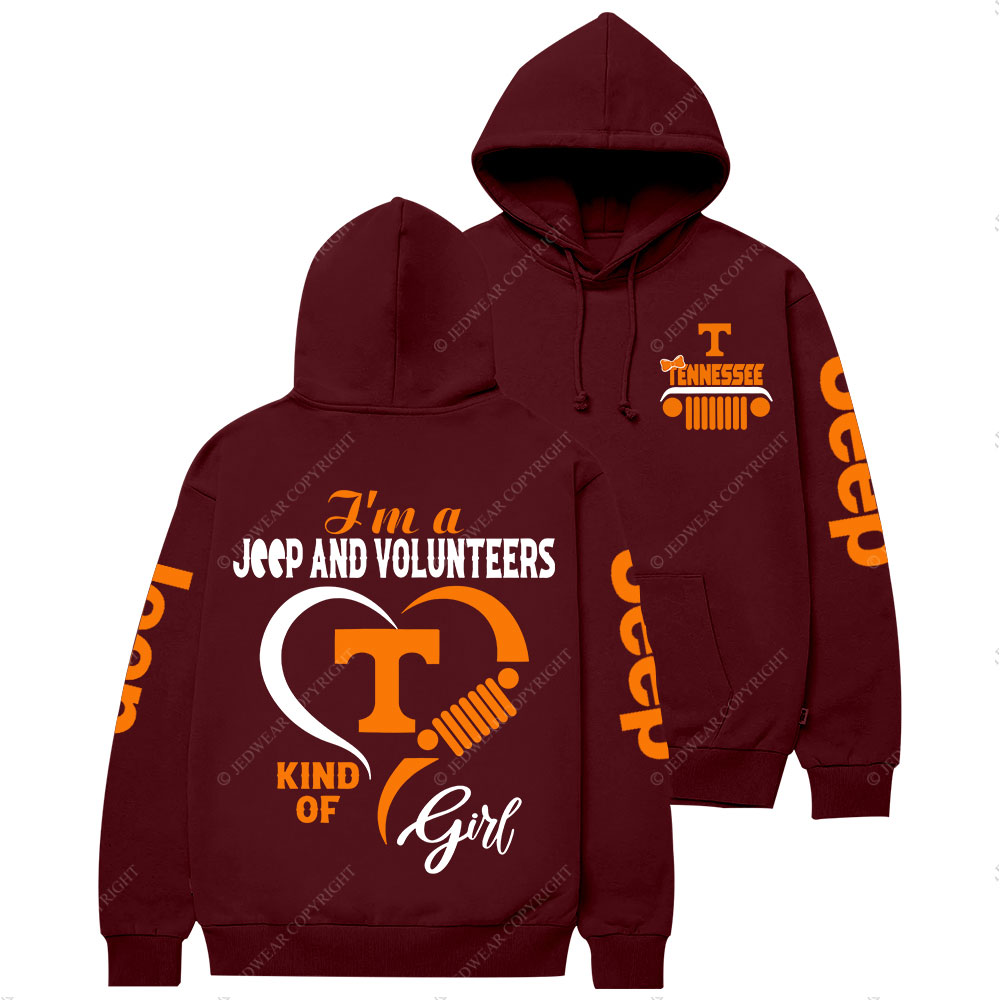Tennessee Volunteers Football Team Heart Jp Girl Casual Hoodie