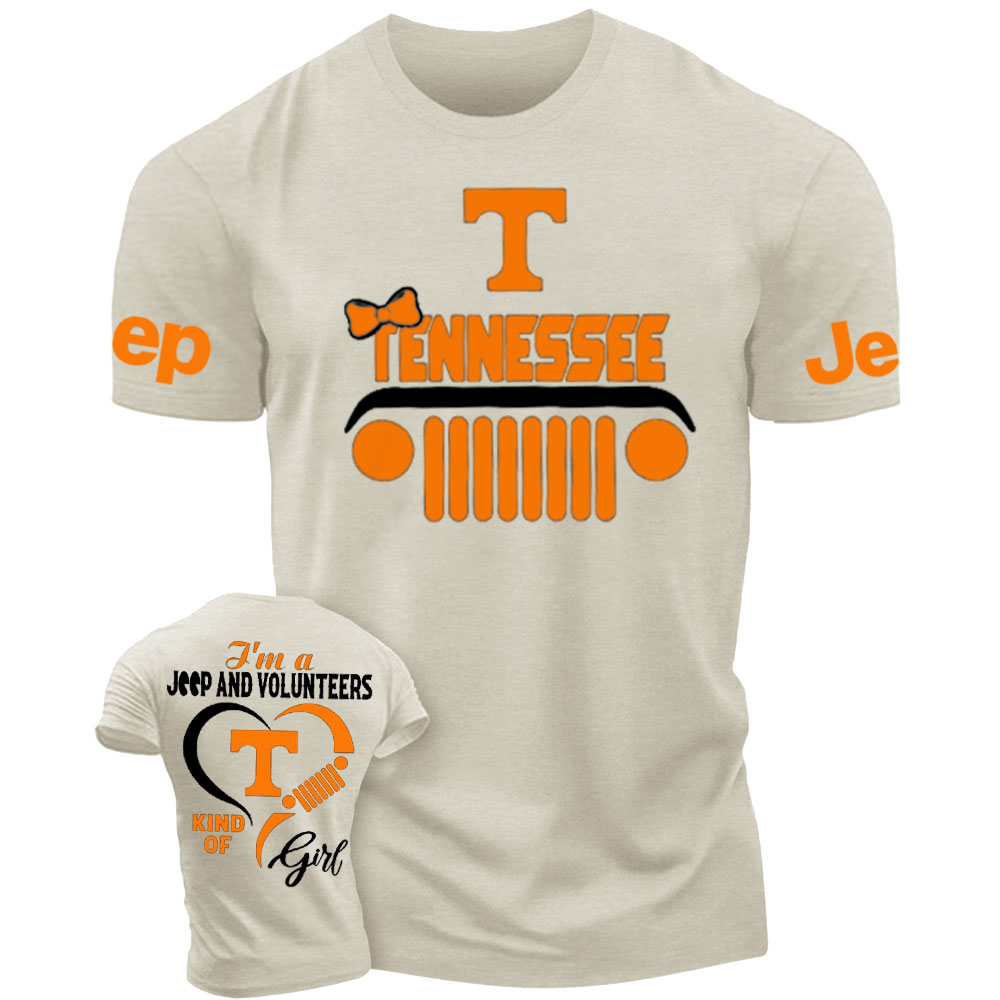 Tennessee Volunteers Football Team Heart Jeep Girl T-Shirt