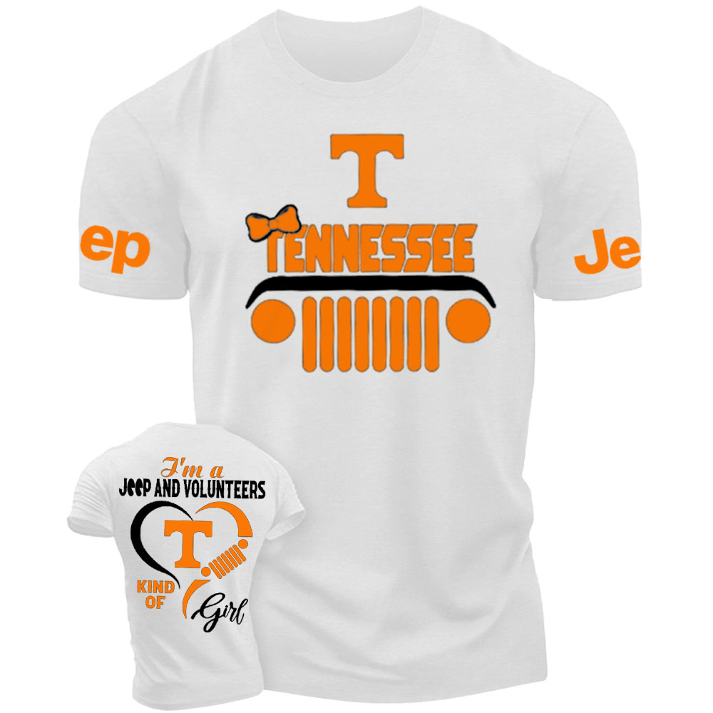 Tennessee Volunteers Football Team Heart Jeep Girl T-Shirt