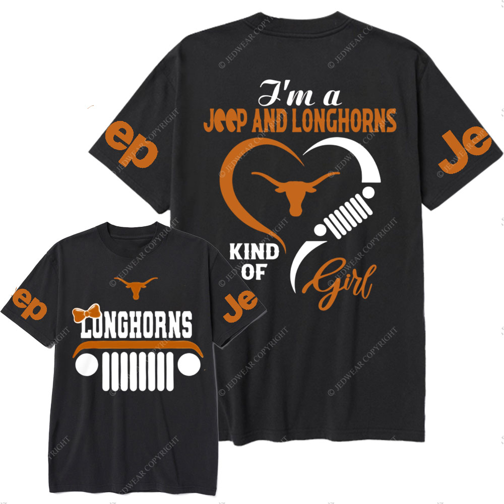 Texas Longhorns Football Team Heart Jeep Girl T-Shirt