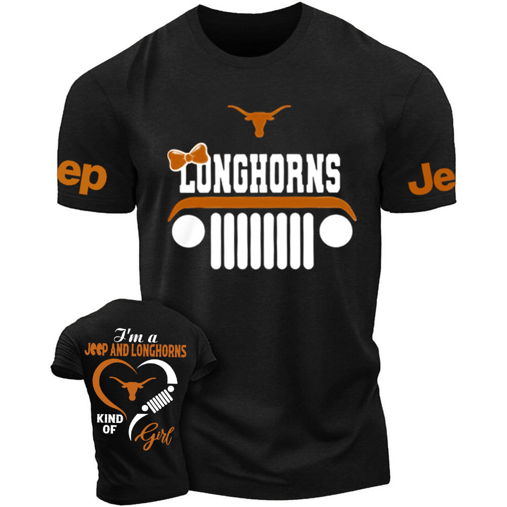 Texas Longhorns Football Team Heart Jeep Girl T-Shirt
