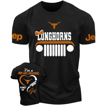 Texas Longhorns Football Team Heart Jeep Girl T-Shirt