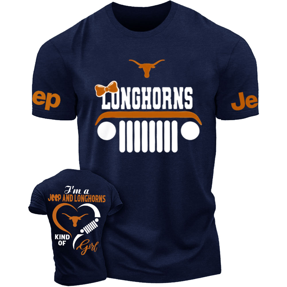 Texas Longhorns Football Team Heart Jeep Girl T-Shirt