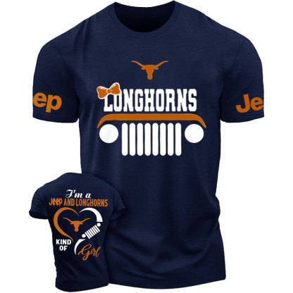 Texas Longhorns Football Team Heart Jeep Girl T-Shirt