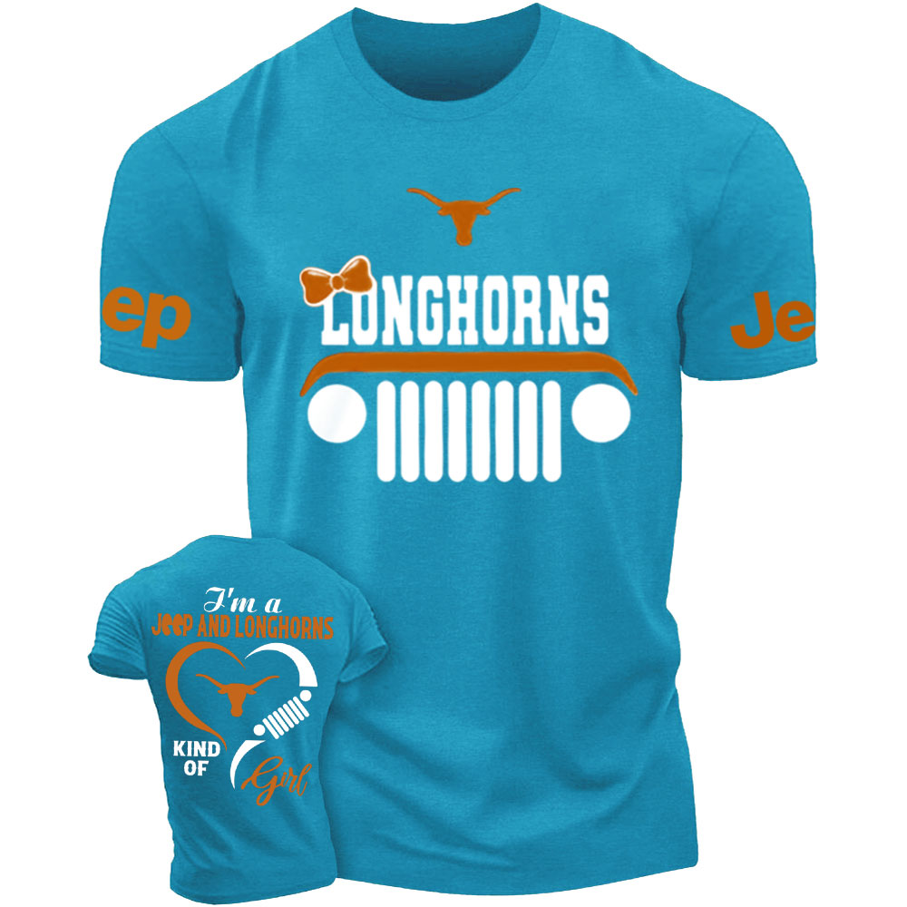 Texas Longhorns Football Team Heart Jeep Girl T-Shirt