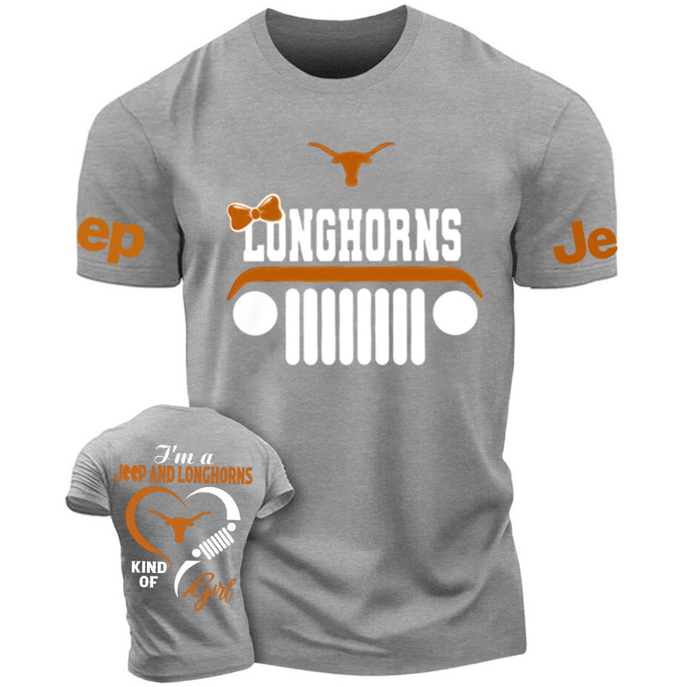 Texas Longhorns Football Team Heart Jeep Girl T-Shirt