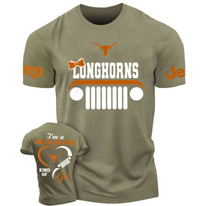 Texas Longhorns Football Team Heart Jeep Girl T-Shirt