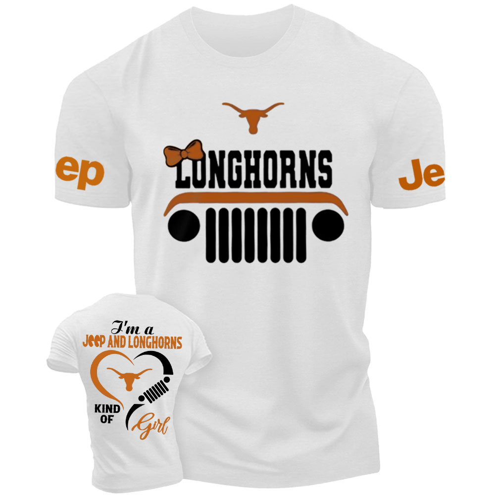 Texas Longhorns Football Team Heart Jeep Girl T-Shirt