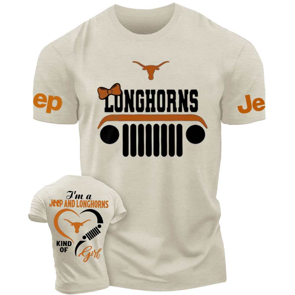 Texas Longhorns Football Team Heart Jeep Girl T-Shirt