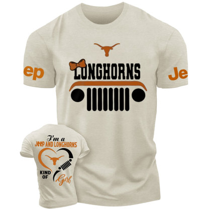 Texas Longhorns Football Team Heart Jeep Girl T-Shirt