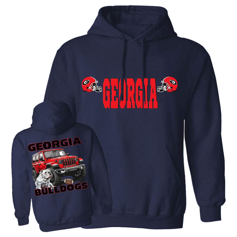 Georgia Bulldog Red Jp Grille Jp Oversized Hoodie