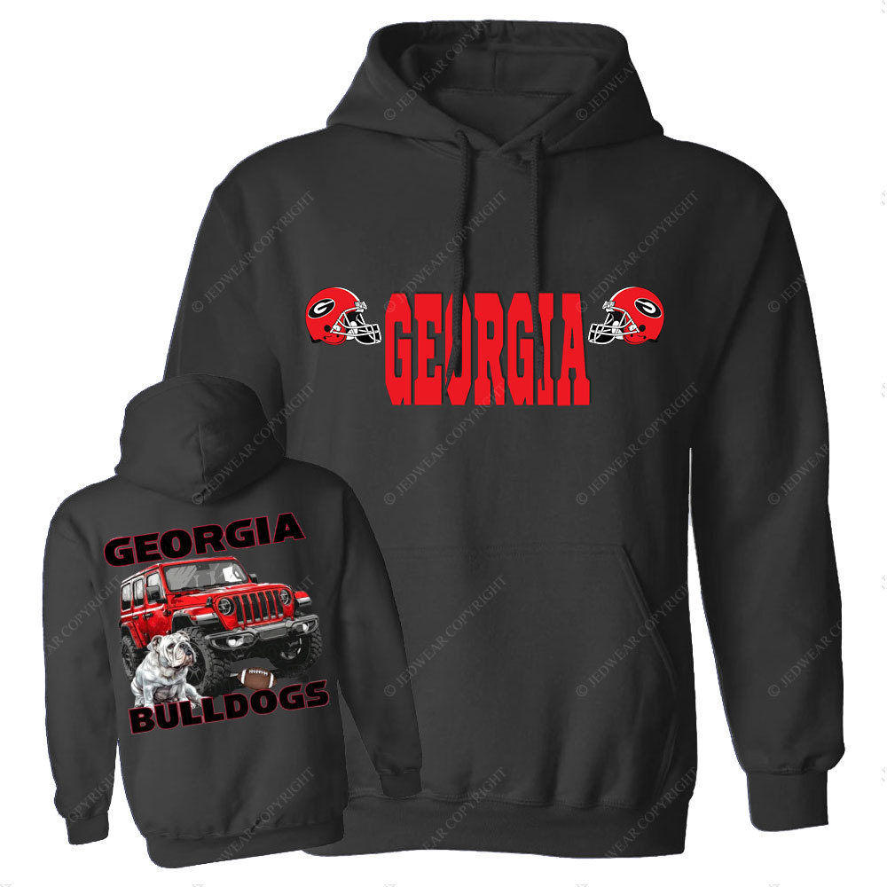 Georgia Bulldog Red Jp Grille Jp Oversized Hoodie