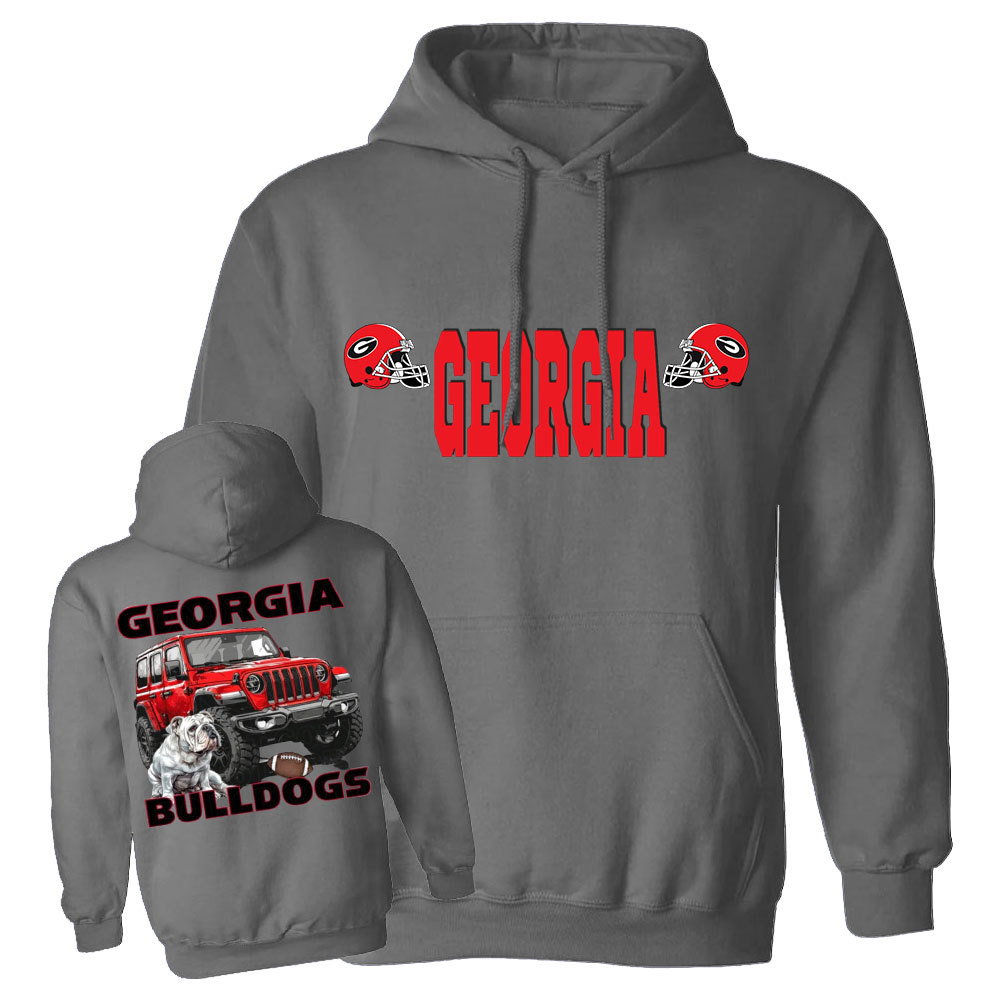 Georgia Bulldog Red Jp Grille Jp Oversized Hoodie