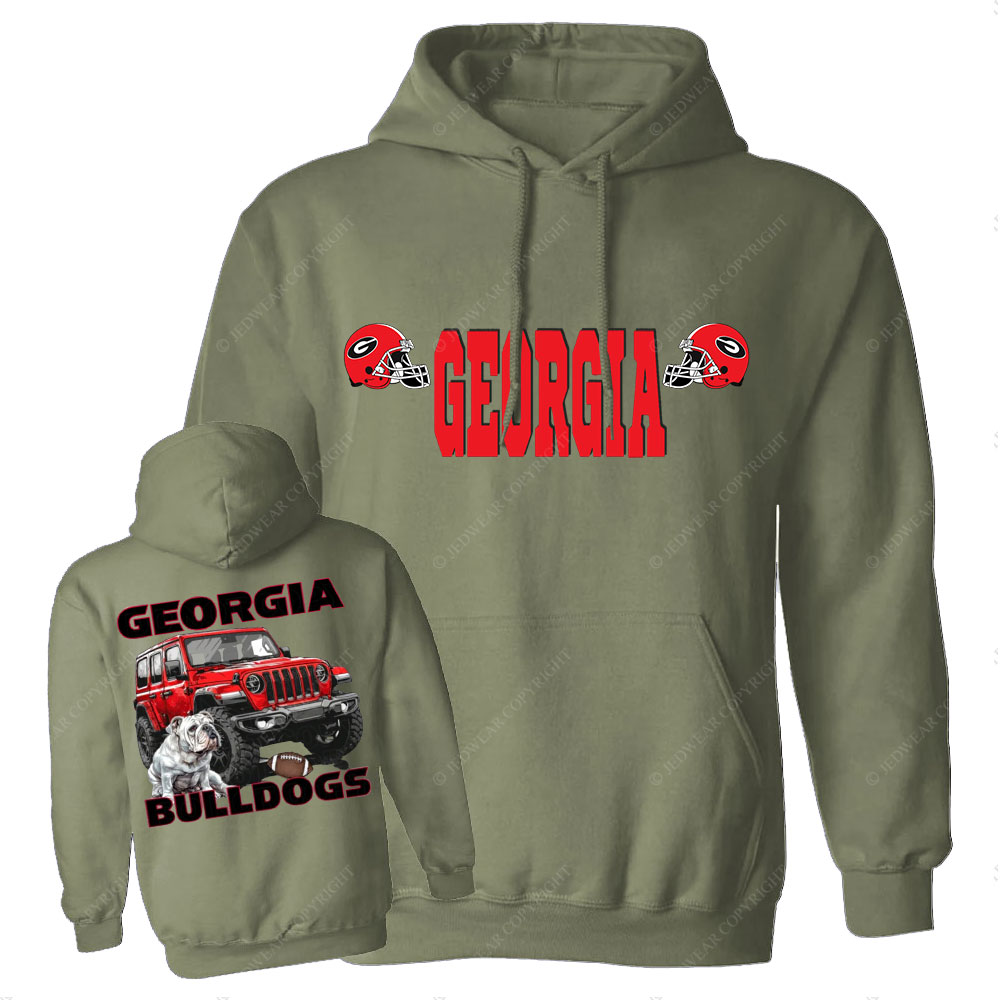 Georgia Bulldog Red Jp Grille Jp Oversized Hoodie