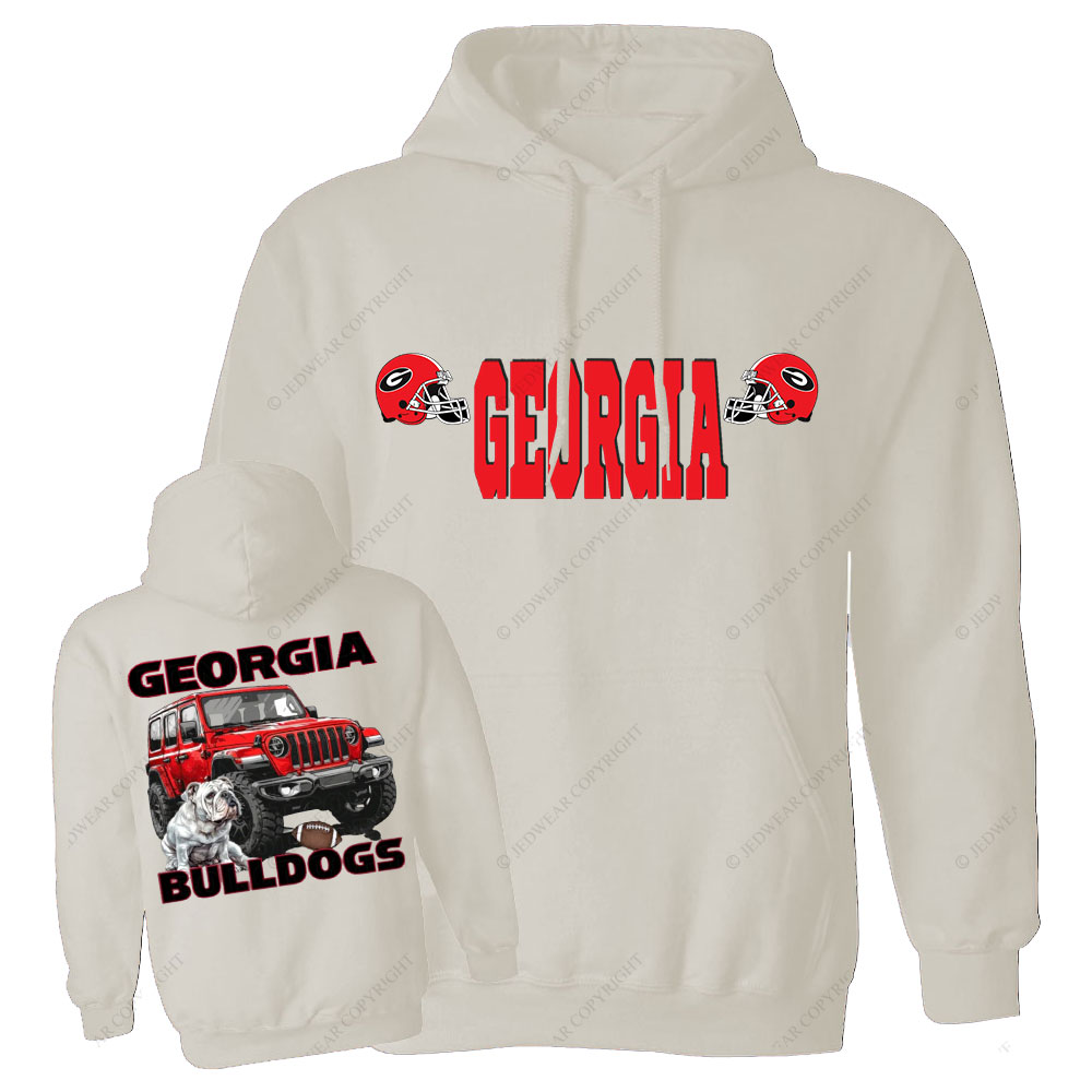 Georgia Bulldog Red Jp Grille Jp Oversized Hoodie
