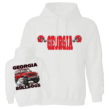 Georgia Bulldog Red Jp Grille Jp Oversized Hoodie