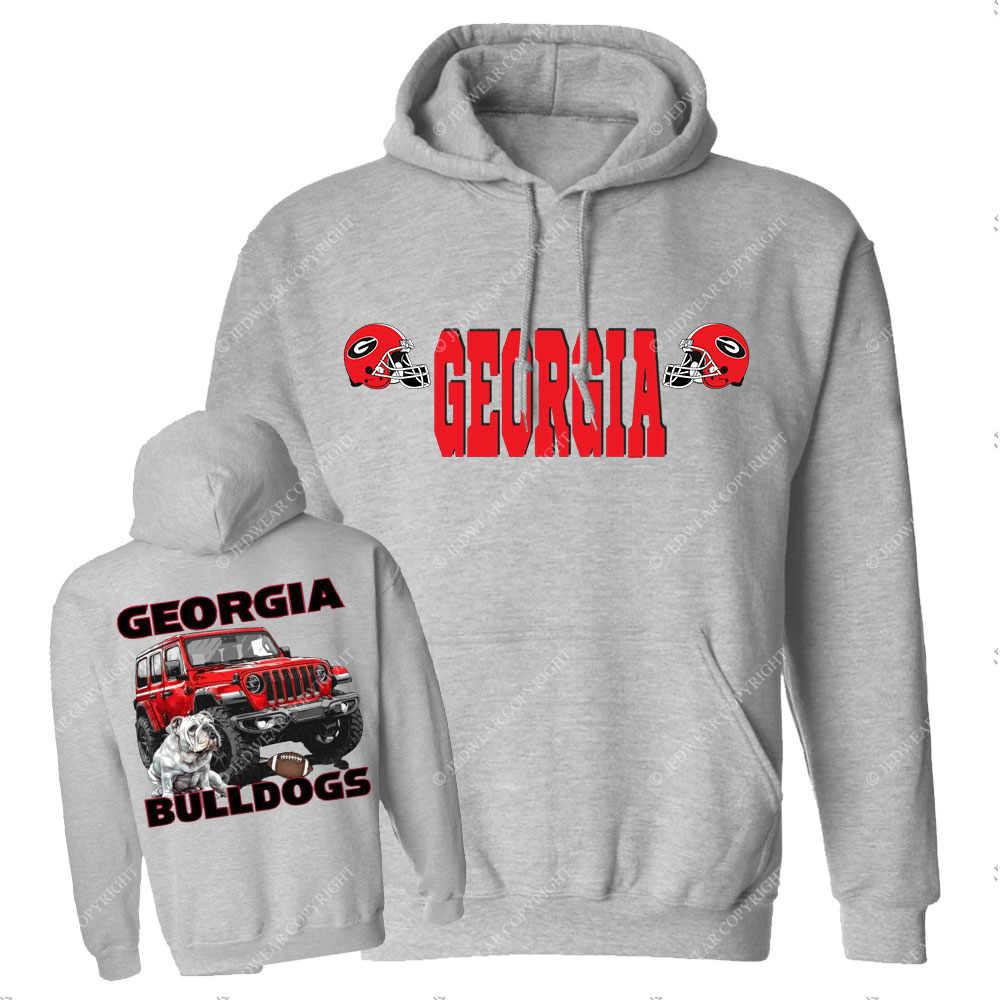 Georgia Bulldog Red Jp Grille Jp Oversized Hoodie