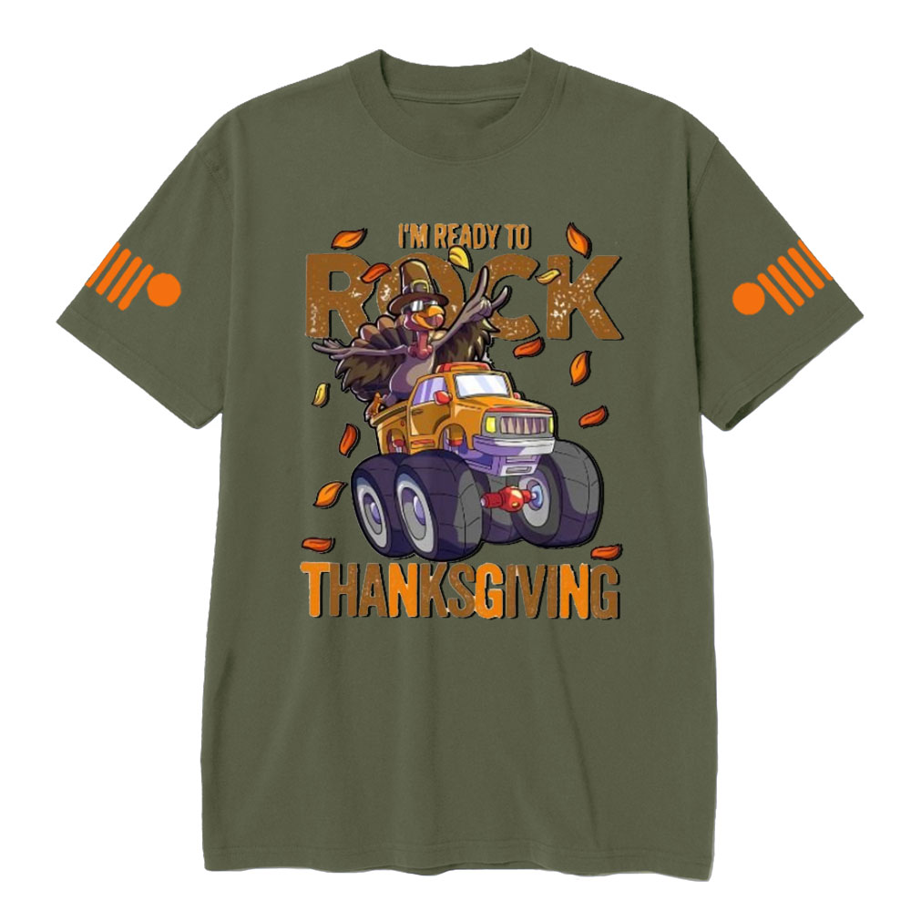 I’m Ready To Rock Funny Turkey Thanksgiving Jp T-Shirt