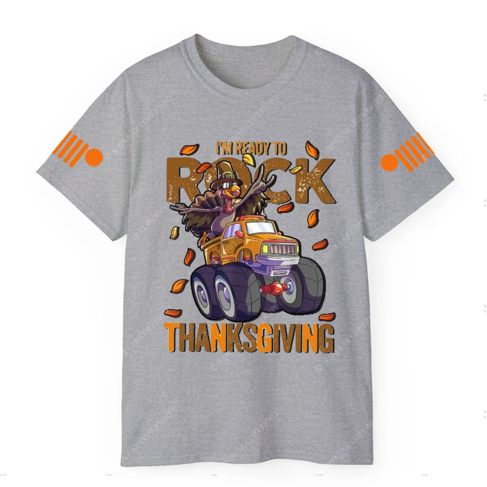 I’m Ready To Rock Funny Turkey Thanksgiving Jp T-Shirt