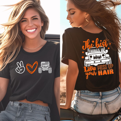 The Best Things In Life Mess Up Your Hair Jp Offroad T-Shirt