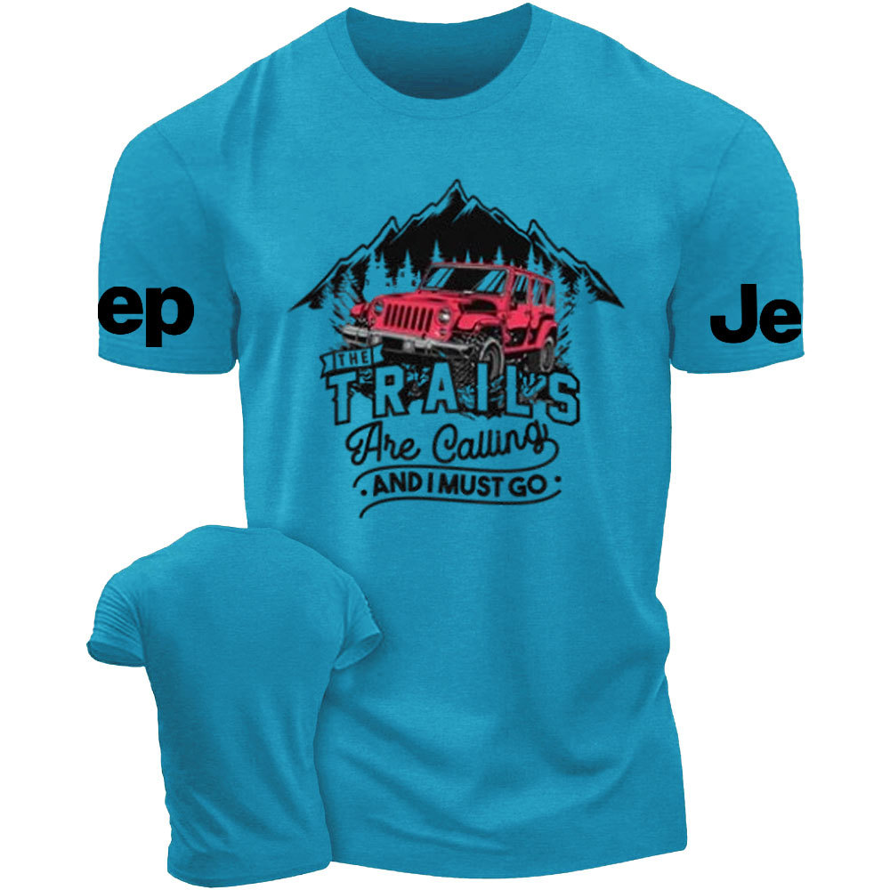 The Trails are Calling and I Must Go Red 4 Door Wrangler JKU Jp T-Shirt