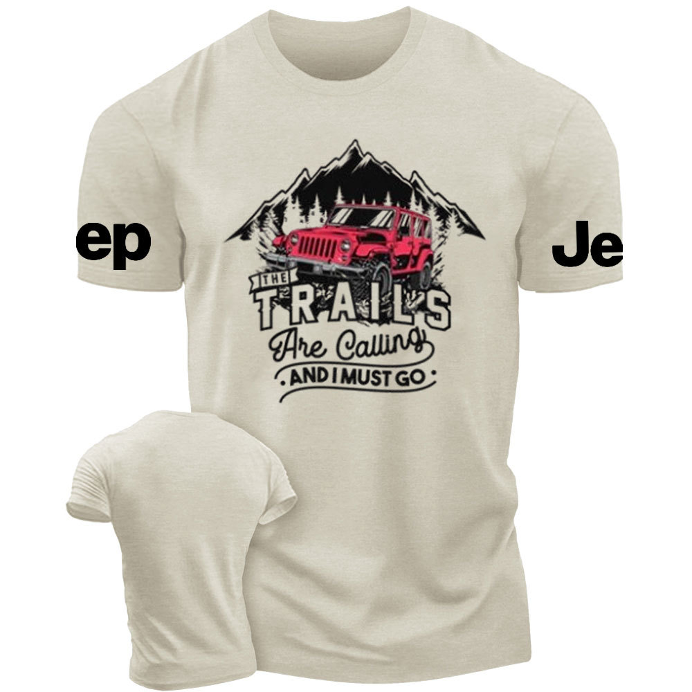The Trails are Calling and I Must Go Red 4 Door Wrangler JKU Jp T-Shirt