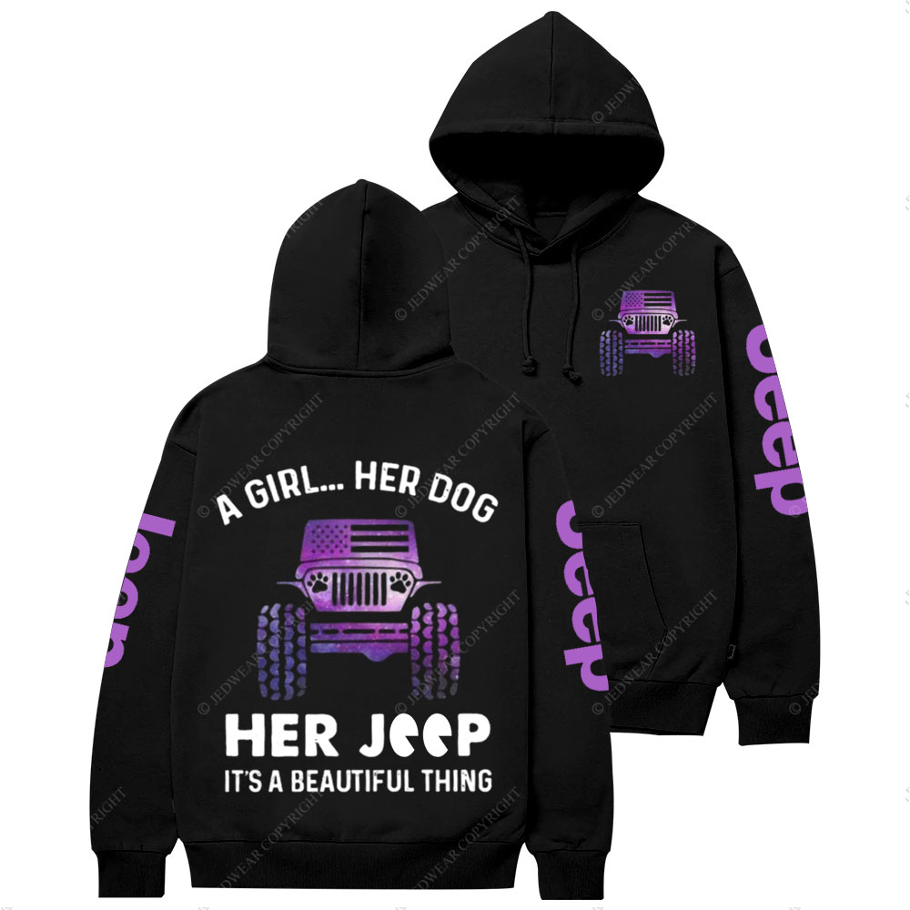 A Girl Her Dog Her Purple Jp Casual Hoodie