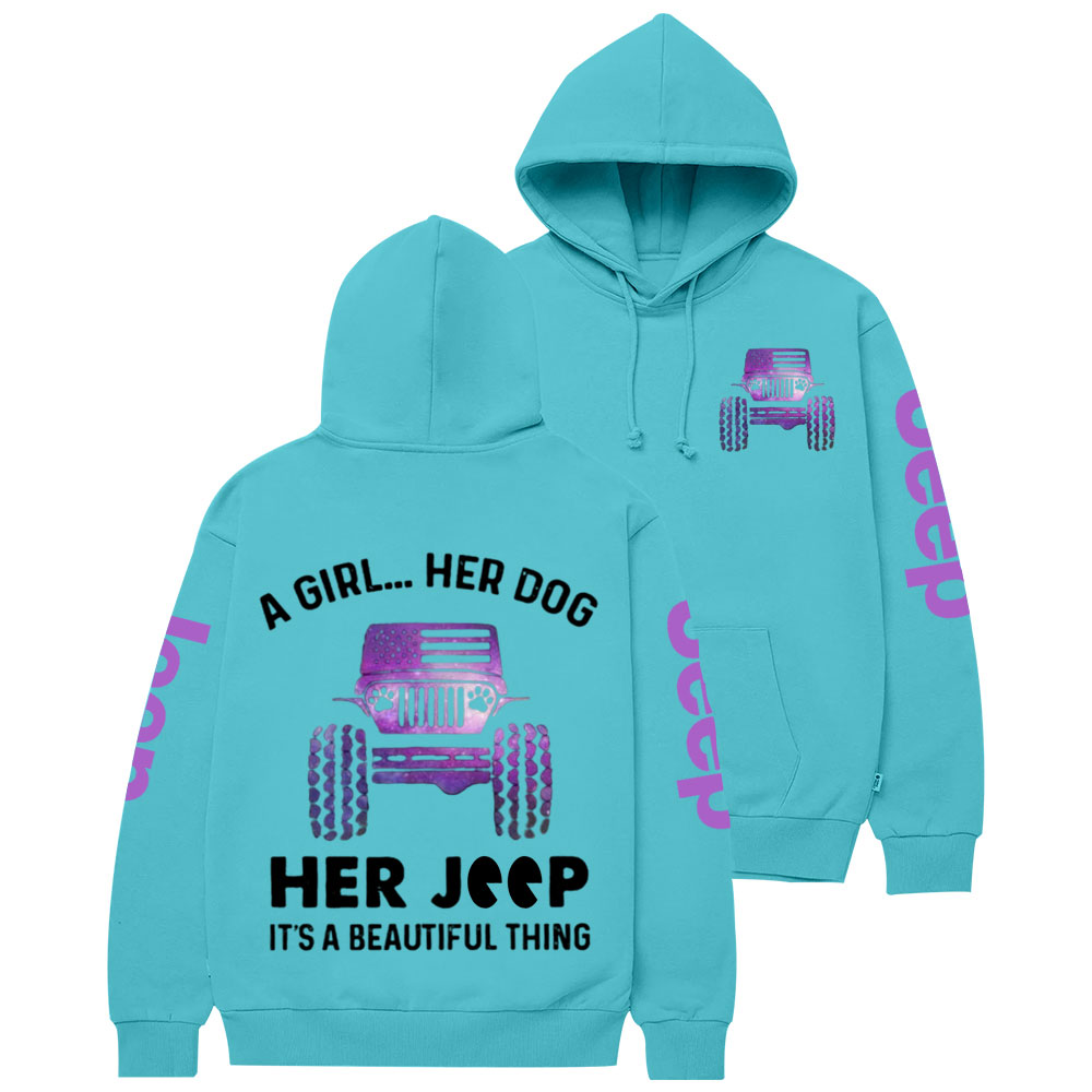A Girl Her Dog Her Purple Jp Casual Hoodie