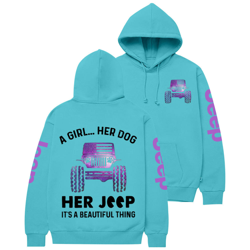A Girl Her Dog Her Purple Jp Casual Hoodie