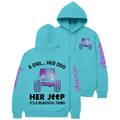 A Girl Her Dog Her Purple Jp Casual Hoodie