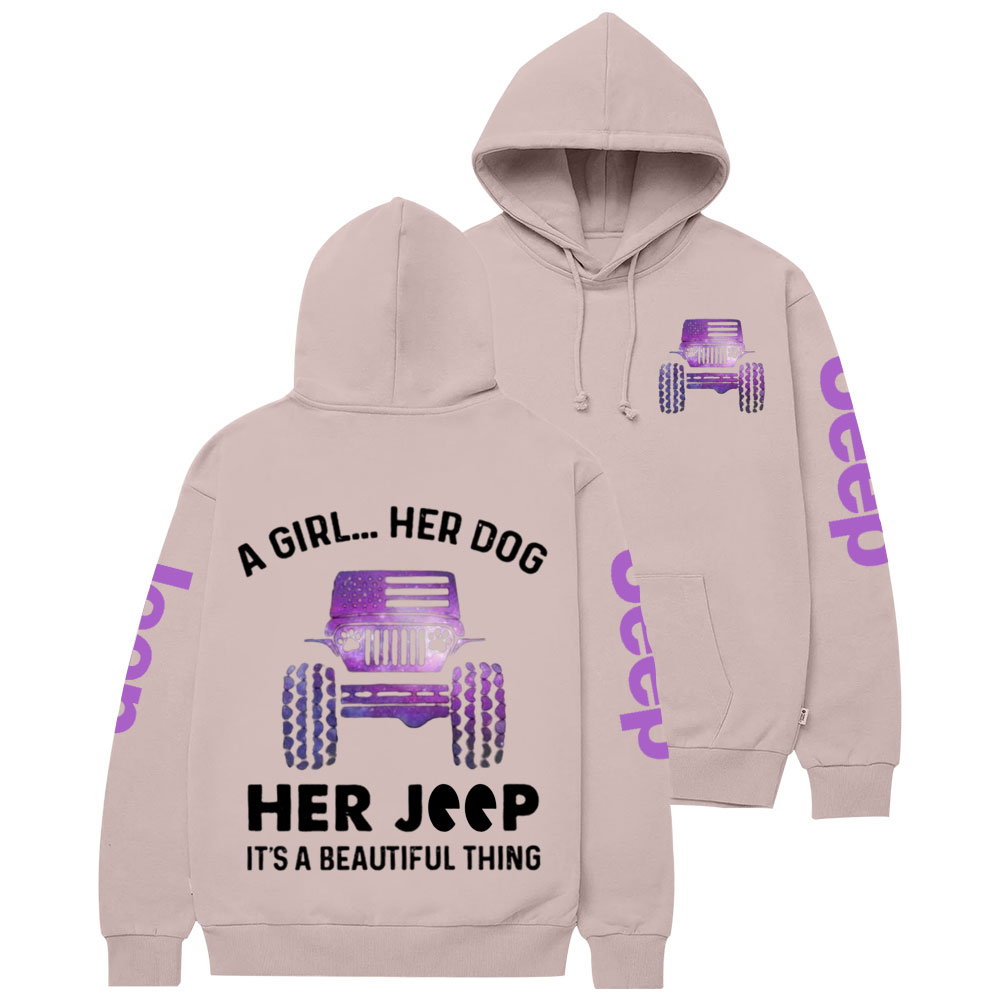 A Girl Her Dog Her Purple Jp Casual Hoodie