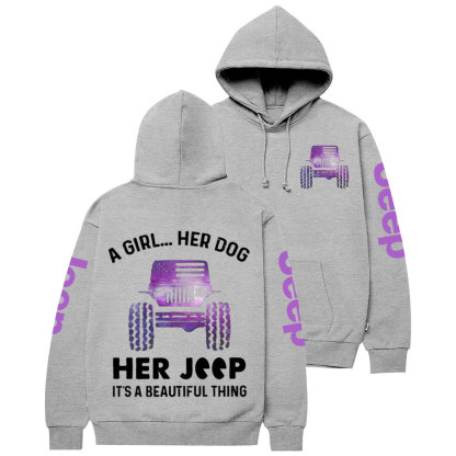 A Girl Her Dog Her Purple Jp Casual Hoodie