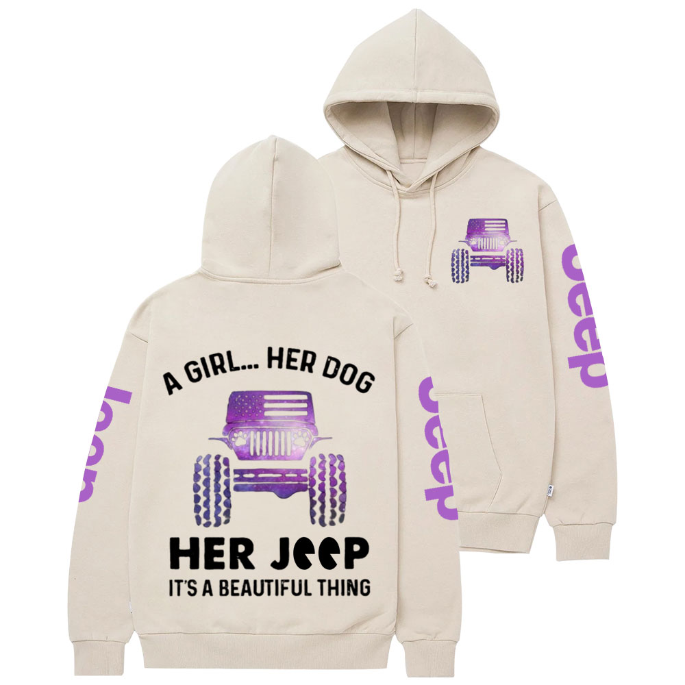 A Girl Her Dog Her Purple Jp Casual Hoodie